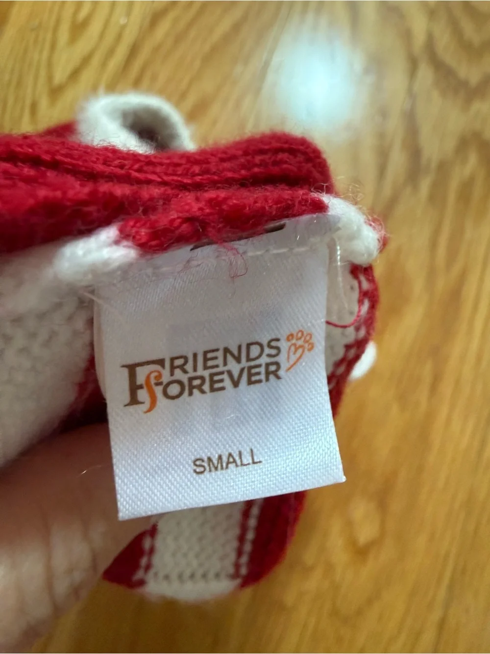 Small Friends Forever Red & White Striped Pet Hoodie